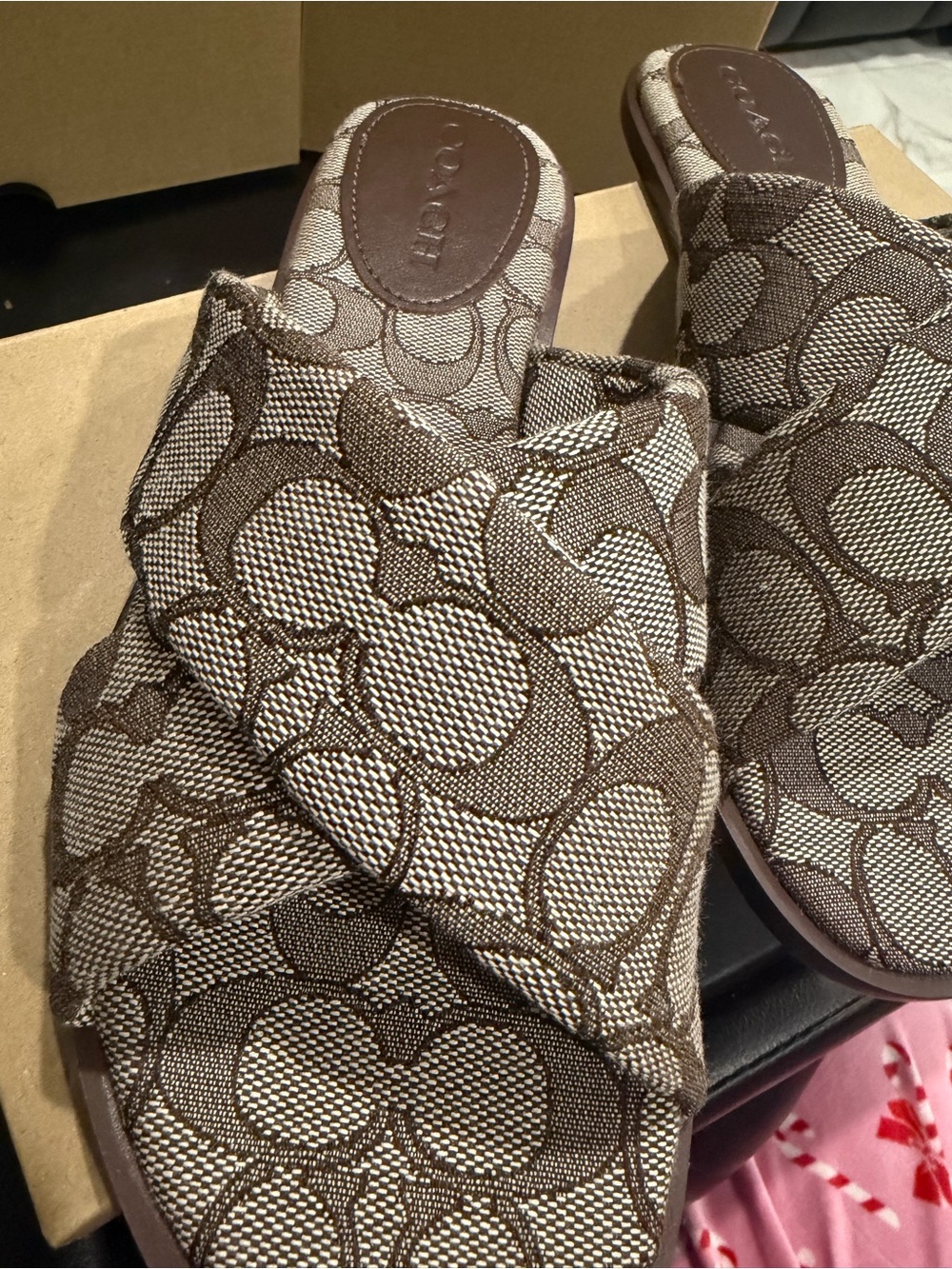 Coach Women Link Criss Cross Slide Signature Comfort Sandals 8.5 B New with box - Picture 2 of 14